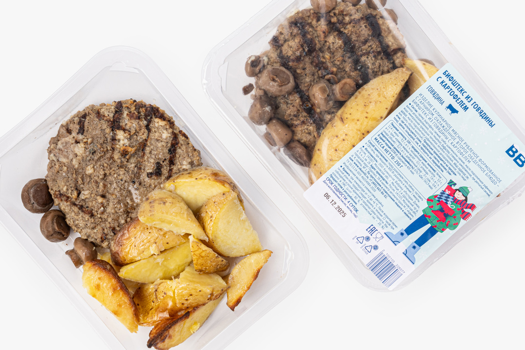 

Бифштекс из говядины с картофелем 250 г