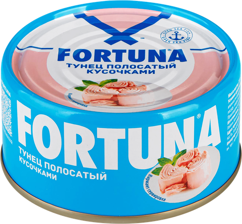 

Тунец кусочками Fortuna в собственном соку 185 г