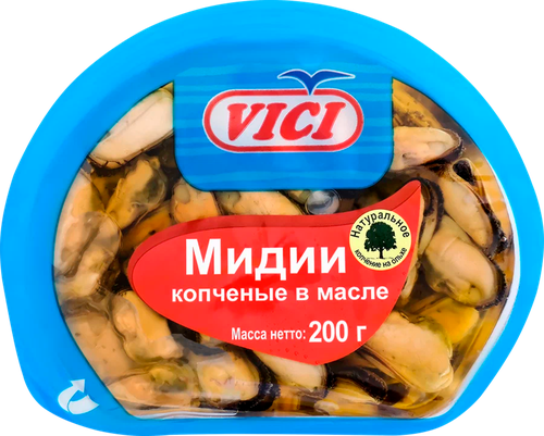

Мидии в масле Vici копченые 200 г
