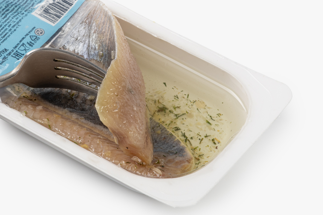 

Сельдь ВкусВилл тихоокеанская филе в масле с луком и укропом 230 г