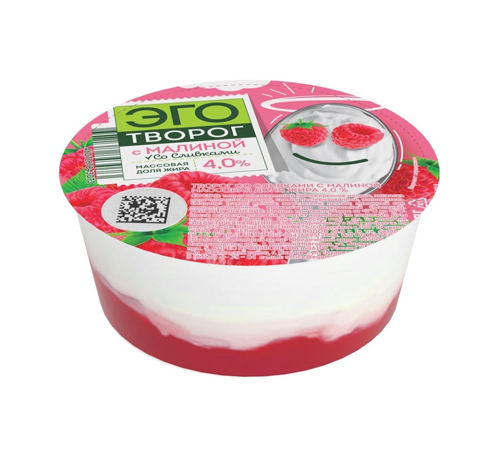 

Творог Эго со сливками и малиной 4% БЗМЖ 140 г