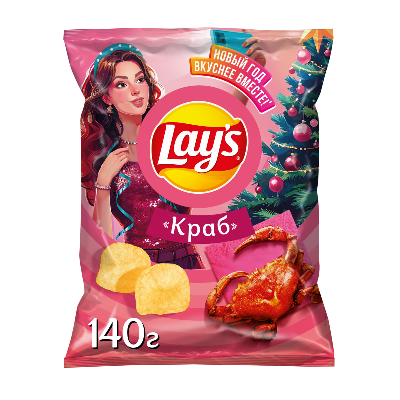 

Картофельные чипсы Lay's Краб 140 г