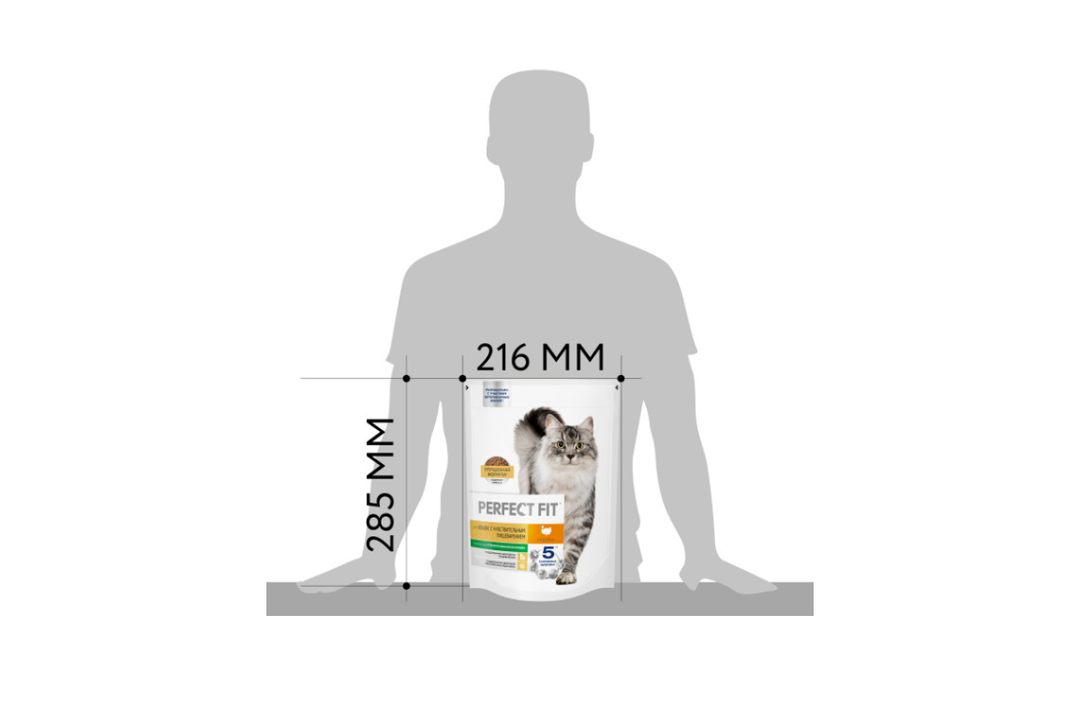 

Сухой корм Perfect Fit для взрослых кошек с чувствительным пищеварением с индейкой 650 г