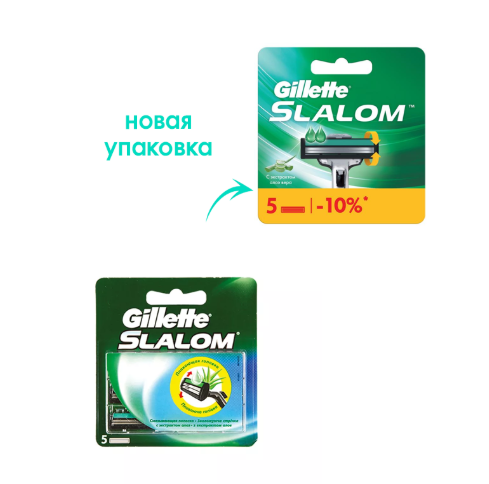 

Сменные кассеты для бритья Gillette Slalom Plus 5 шт 10 г