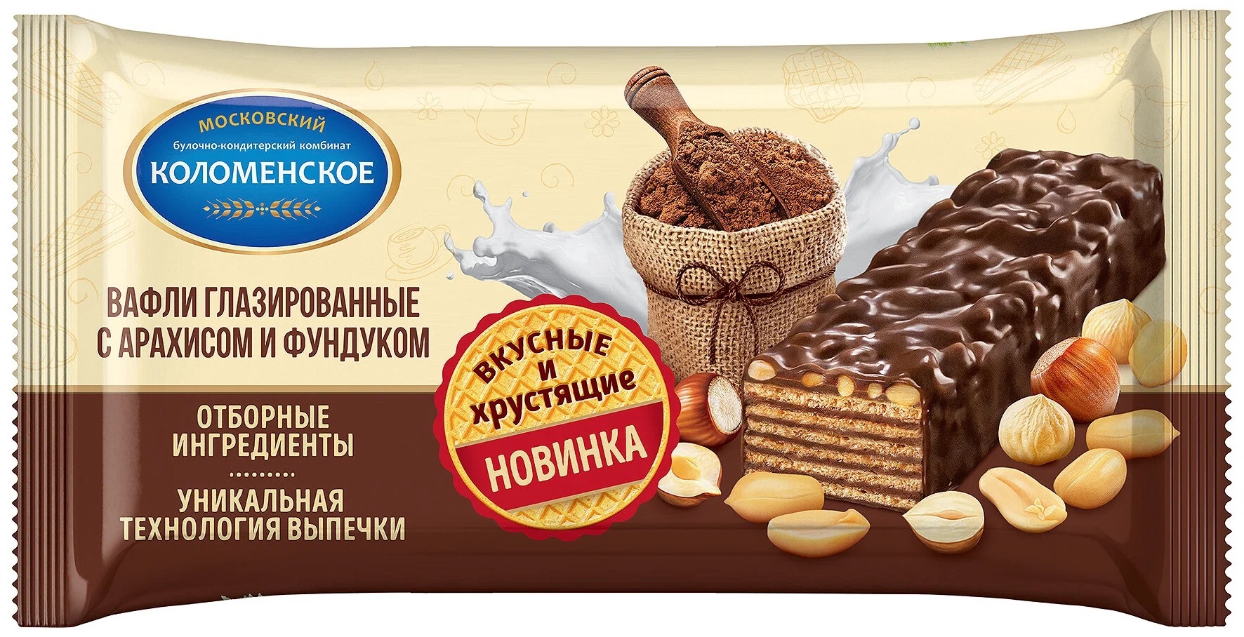 

Вафли Коломенское Десертные с арахисом и фундуком глазированные 160 г