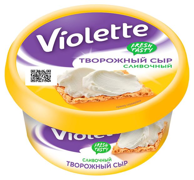 

Сыр творожный Violette сливочный 70% БЗМЖ 140 г