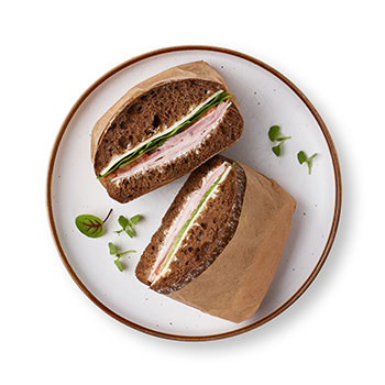 

Чиабатта ржаная с окороком и моцареллой 130 г