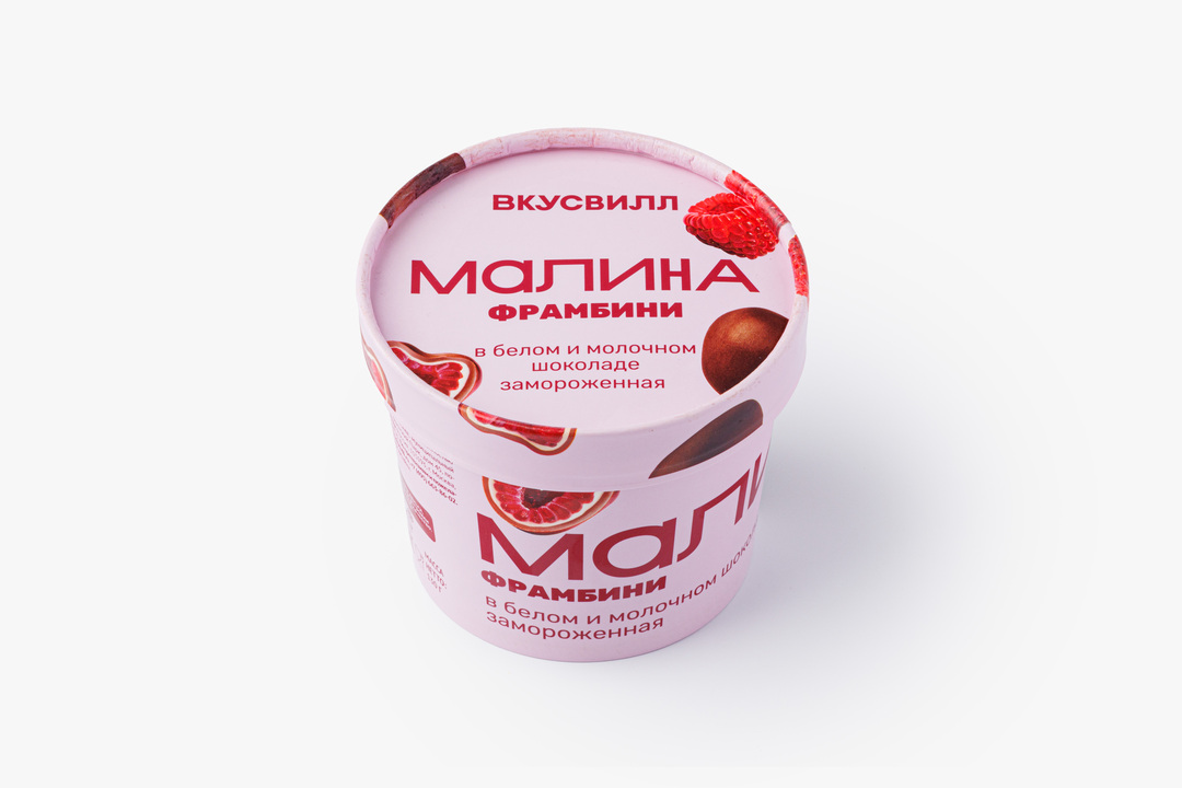 

Малина Фрамбини ВкусВилл в белом и молочном шоколаде замороженная 130 г