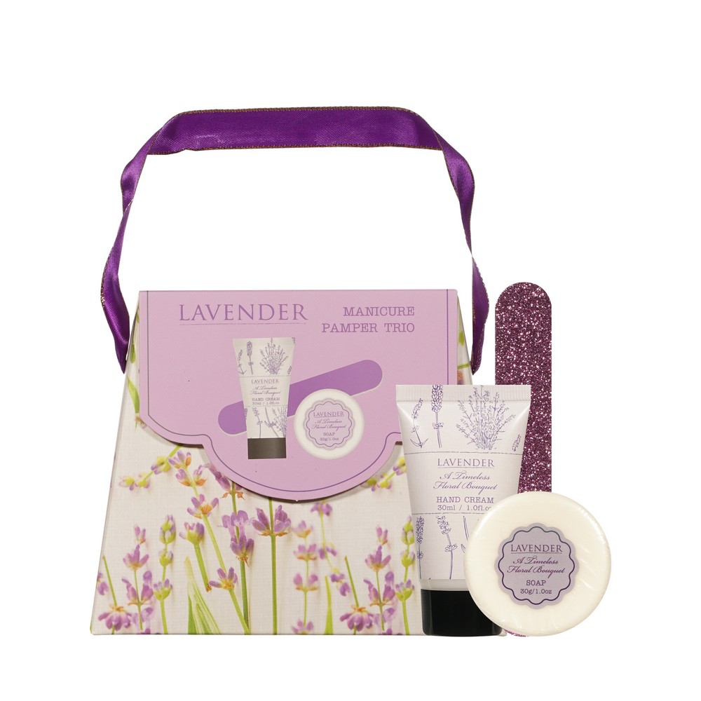 

Женский подарочный набор Lavender: крем для рук 30 мл, мыло твердое 30 г, пилочка для ногтей 1 шт.
