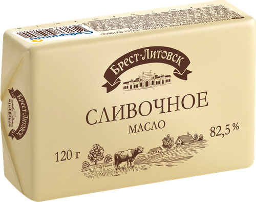 

Масло сладкосливочное Брест-Литовск несоленое 82.5% 120 г