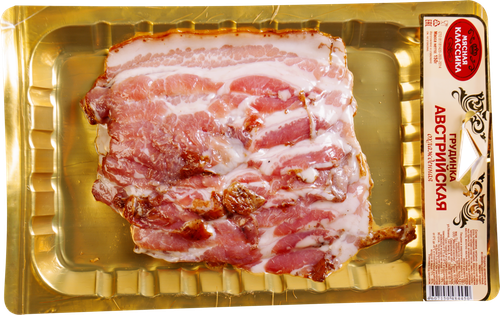 

Грудинка сырокопченая МЯСНАЯ КЛАССИКА Австрийская, нарезка, 150г