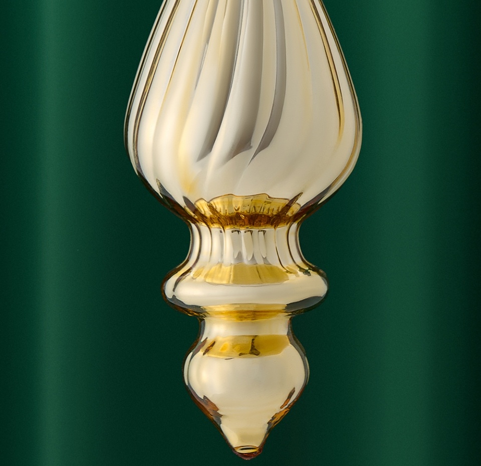 

Игрушка для ёлки «Балясина с орнаментом» стеклянная, цвет золотистый, Goodwill, 12 см, 1 шт., Бельгия