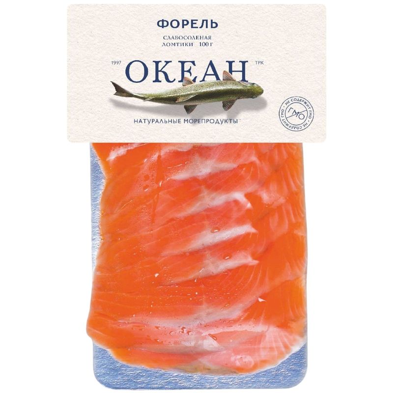 

Форель Океан слабосоленая филе-ломтики 100 г
