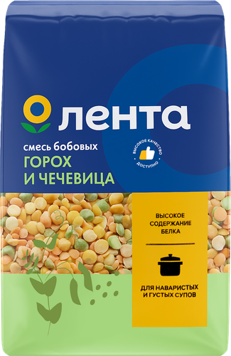 

Смесь бобовых Лента Для густых и наваристых супов 500 г