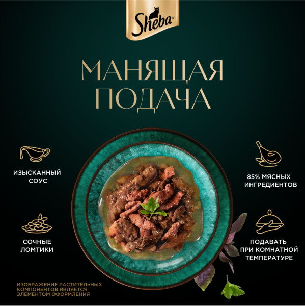 

Влажный корм для кошек Sheba Ломтики в соусе с говядиной и кроликом 75 г
