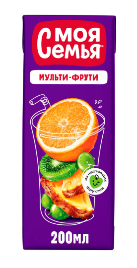 

Напиток сокосодержащий Моя Семья Мульти Фрути Мультифрукт 0.2 л