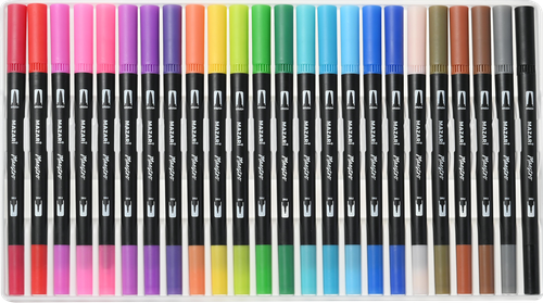 

Набор маркеров Mazari Maestro акварельные, двусторонние 24 цвета