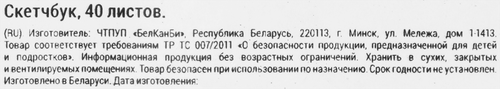 

Скетчбук BG Бабочка на гребне матовая ламинация 40 л, 170 х 170 мм