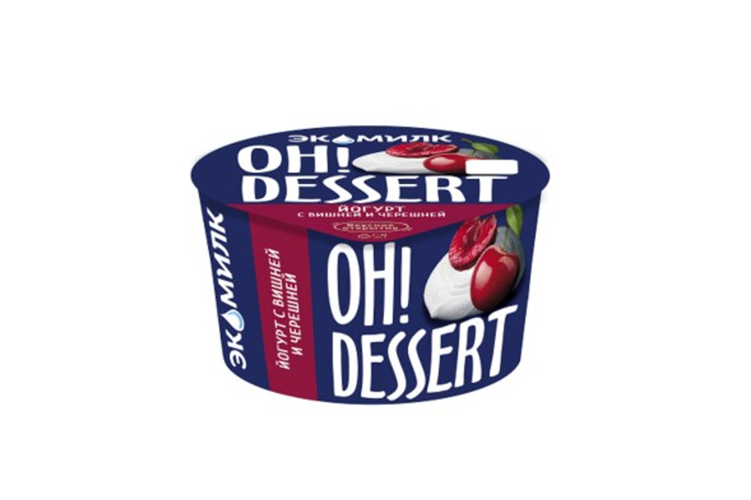 

Йогурт Экомилк Ох! Десерт с вишней и черешней 4.2% 130 г