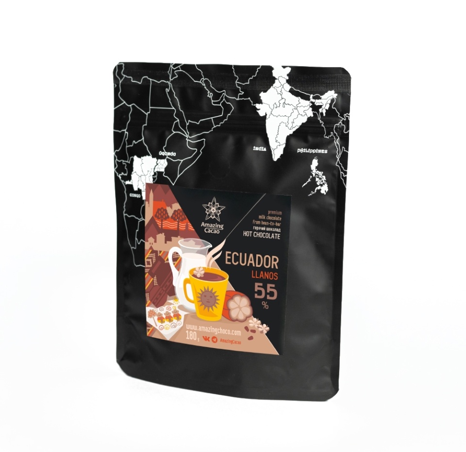 

Горячий шоколад Amazing cacao Ecuador Llanos 55% 180г Россия