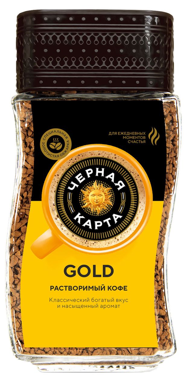 

Кофе растворимый Чёрная карта Gold сублимированный 190 г