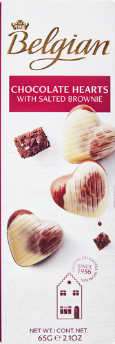 

Набор конфет Belgian Шоколадные сердечки с соленым брауни 65 г