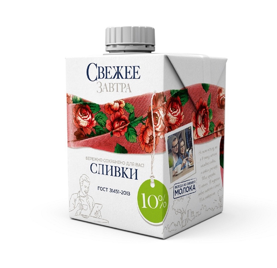 

Сливки Свежее Завтра ультрапастеризованные 10% 500мл Россия