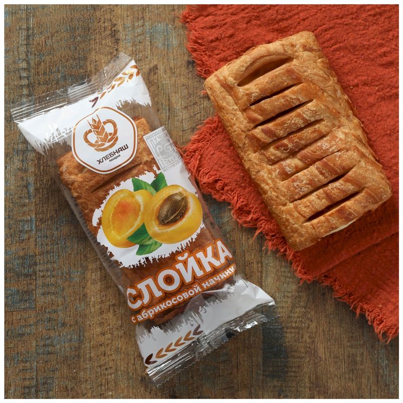 

Слойка Хлебнаш с абрикосовой начинкой 80 г