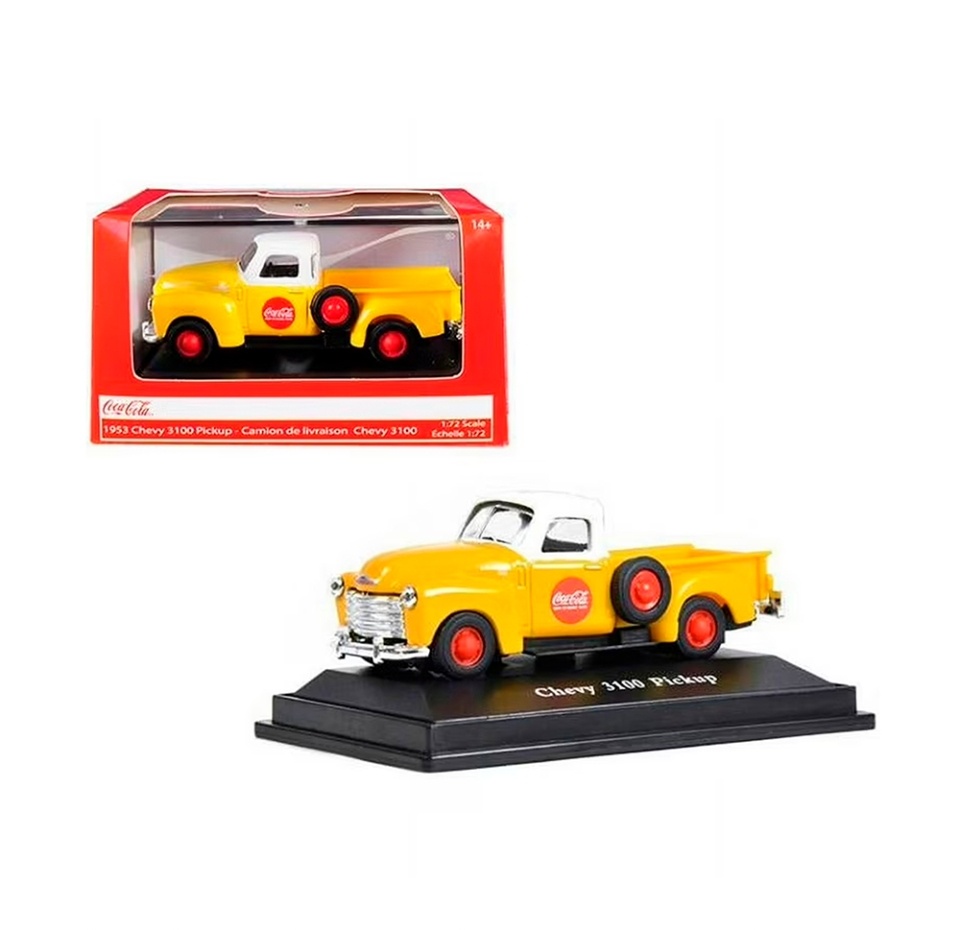 

Машинка Motor City модель Coca-Cola 1953 Chevy 3100 Pickup, масштаб 1:72 (металлическая), возраст 14+