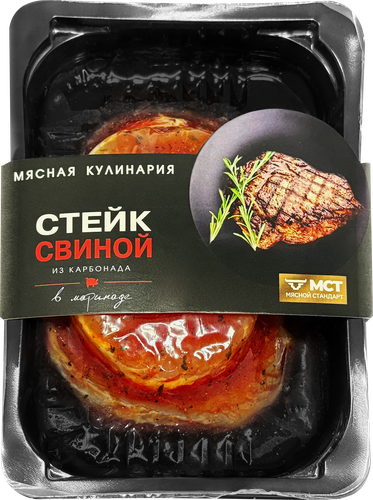 

Стейк свиной Мясной стандарт из карбонада в маринаде охлажденный 300 г