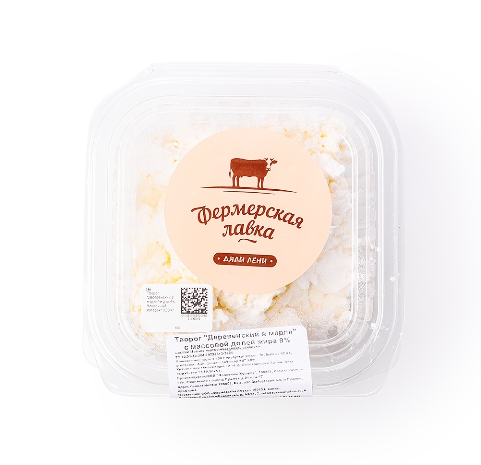

Творог пластовой ДЯДЯ ЛЕНЯ Деревенский 9–12%, без змж, 300г