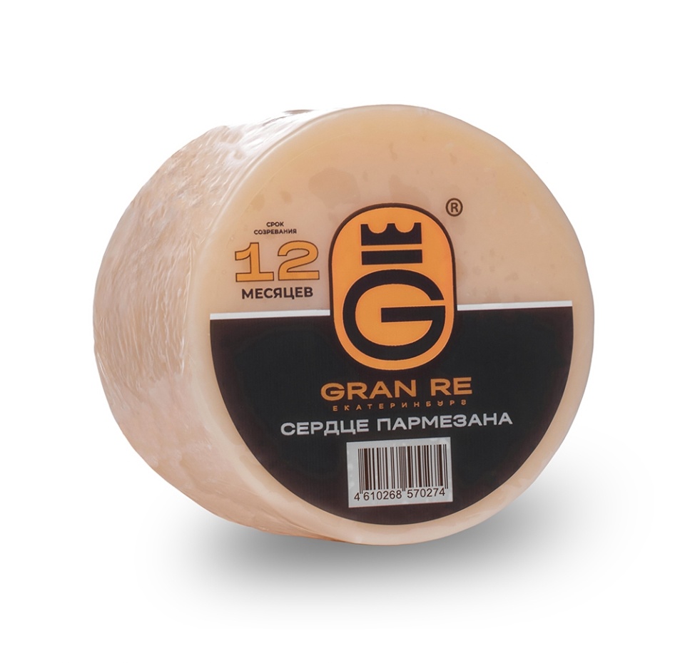 

Сыр твердый Gran Re Сердце Пармезана из коровьего молока выдержанный 12 месяцев 40%, вес