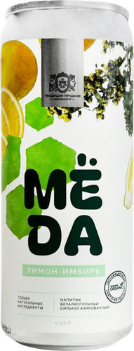 

Напиток безалкогольный МЁDА Лимон-Имбирь сильногазизованный 330 мл