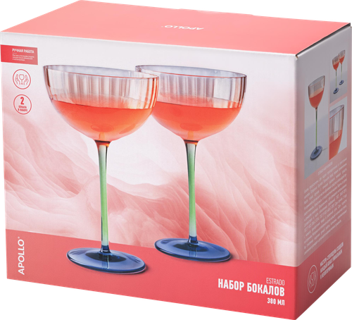 

Набор бокалов Apollo Estrado 2 предмета 380 мл