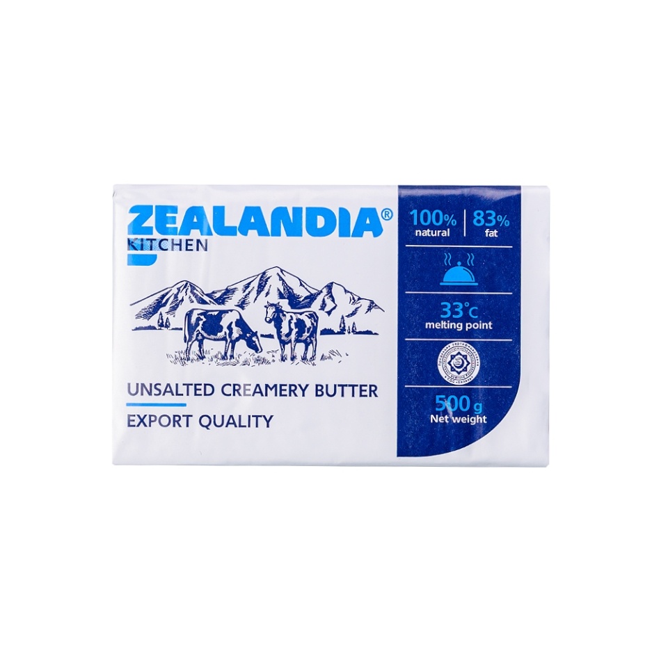 

Масло сладкосливочное Zeаlandia Kitchen 83% несолёное фасованное 500 г