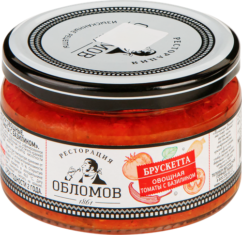 

Брускетта Ресторация Обломов Томаты с базиликом 210 г