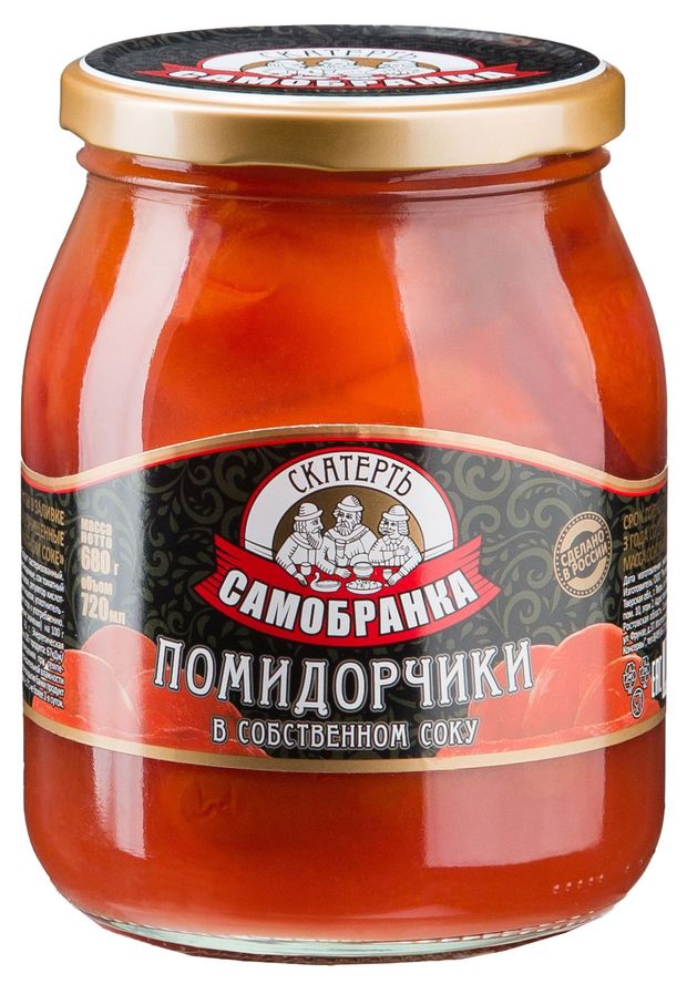 

Томаты Скатерть-Самобранка неочищенные в с/с 680 г