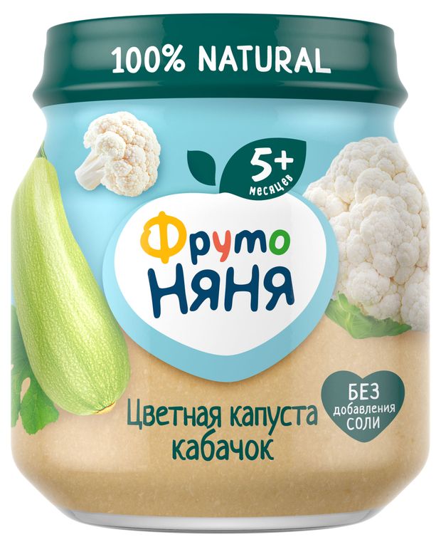 

Пюре ФрутоНяня натуральное из цветной капусты и кабачков с 5 мес 110 г