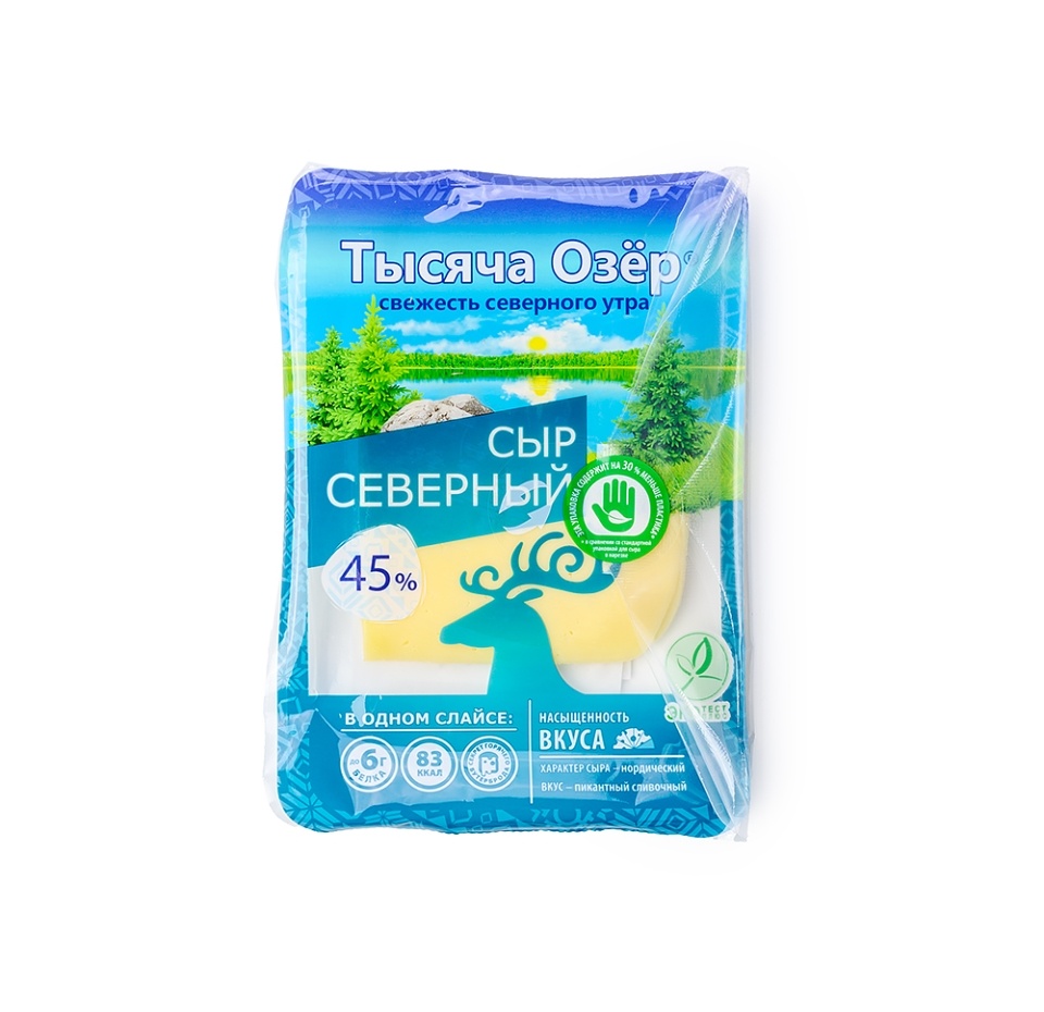 

Сыр полутвердый Тысяча озёр Северный 45% 125 г
