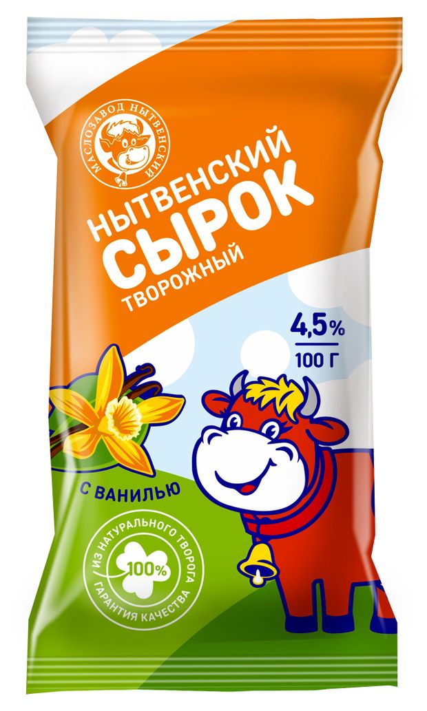 

Сырок творожный Маслозавод Нытвенский Ваниль 4.5% 100 г