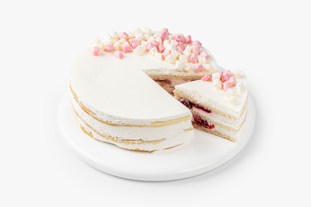 

Торт бисквитный ВкусВилл Молочная девочка с вишней 450 г