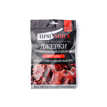 

Снеки джерки Примясе из мраморной говядины с сыром Дорблю 40 г