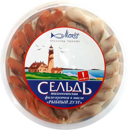 

Сельдь Moris Рыбный дуэт филе-кусочки в масле 200 г