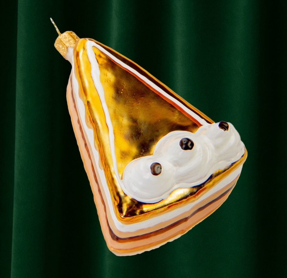 

Игрушка для елки Gmc Коллекция Традиции Кусочек торта, цвет золотой 9 см, Польша