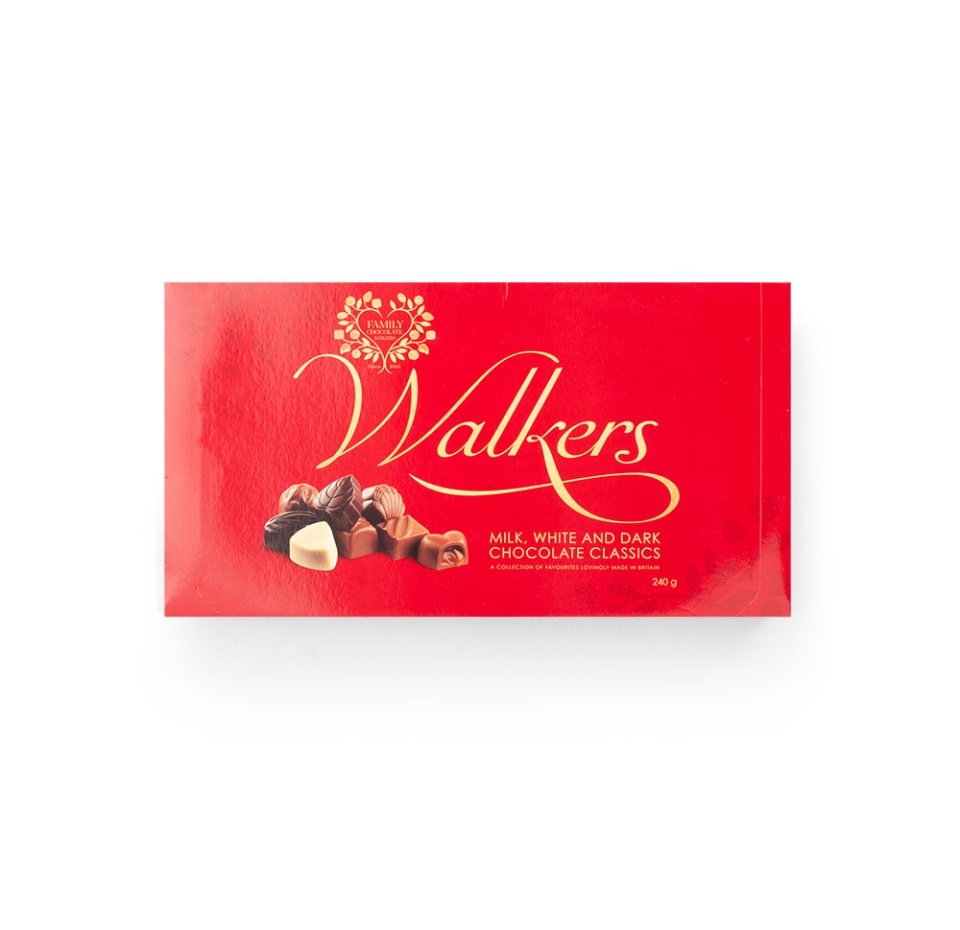 

Шоколадные конфеты Walkers ассорти из молочного, белого, темного шоколада, 240 г
