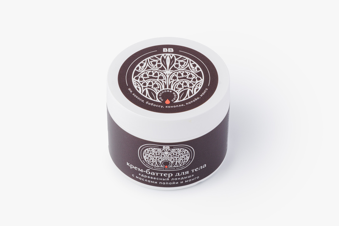 

Крем-баттер для тела ВкусВилл Древесный ландыш с маслами папайи и манго 300 г