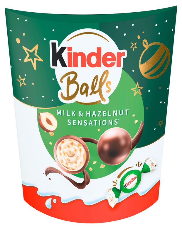 

Конфеты Kinder Balls Milk&Hazelnut Sensations с орехами и молочной начинкой 90 г