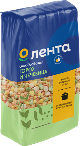 

Смесь бобовых Лента Для густых и наваристых супов 500 г