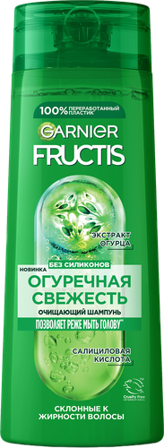 

Шампунь укрепляющий Garnier Fructis Огуречная свежесть для волос склонных к жирности 400 мл