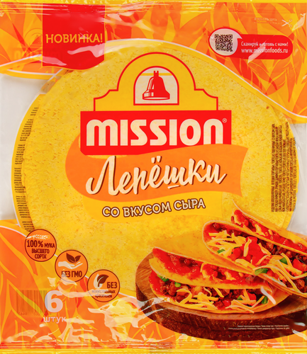 

Лепешки Mission со вкусом сыра 6 шт. 250 г